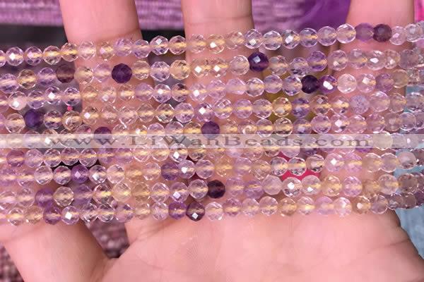 CTG1538 15.5 inches 4mm faceted round ametrine beads wholesale