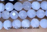 CTG1553 15.5 inches 4mm faceted round blue lace agate beads