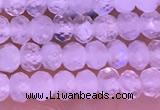 CTG1603 2.5*3.5mm faceted rondelle tiny white moonstone beads