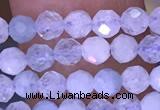 CTG1604 15.5 inches 3.5mm faceted round tiny aquamarine beads