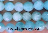 CTG1610 15.5 inches 5mm faceted round tiny amazonite beads