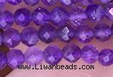 CTG1624 15.5 inches 3mm faceted round tiny amethyst beads