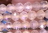 CTG1628 15.5 inches 4mm faceted round tiny golden rutilated quartz beads