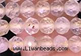 CTG1629 15.5 inches 5mm faceted round tiny golden rutilated quartz beads