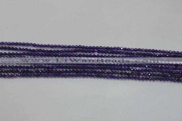 CTG205 15.5 inches 3mm faceted round tiny amethyst gemstone beads