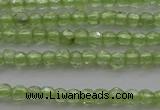 CTG210 15.5 inches 2mm faceted round tiny olive quartz beads