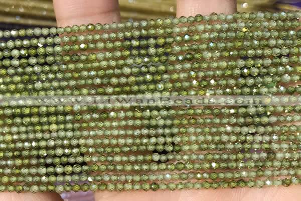 CTG2102 15 inches 2mm faceted round tiny quartz glass beads