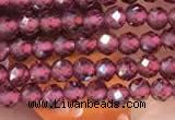 CTG2109 15 inches 2mm faceted round tiny red garnet beads