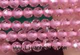 CTG2113 15 inches 2mm faceted round tiny quartz glass beads