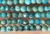 CTG2129 15 inches 2mm,3mm faceted round synthetic turquoise beads