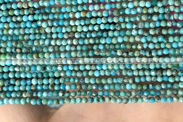 CTG2129 15 inches 2mm,3mm faceted round synthetic turquoise beads