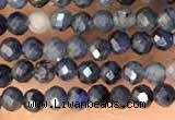 CTG2137 15 inches 2mm,3mm faceted round blue dumortierite beads