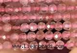 CTG2141 15 inches 2mm,3mm & 4mm faceted round strawberry quartz beads