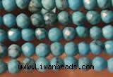 CTG2151 15 inches 2mm,3mm faceted round synthetic turquoise beads