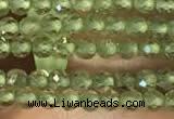 CTG2157 15 inches 2mm,3mm faceted round olive quartz gemstone beads