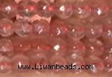 CTG2204 15 inches 2mm,3mm faceted round cherry quartz beads