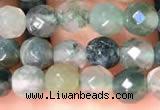 CTG2221 15 inches 2mm,3mm & 4mm faceted round moss agate beads