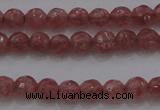 CTG223 15.5 inches 3mm faceted round tiny strawberry quartz beads