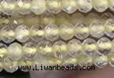 CTG2244 15 inches 2mm faceted round golden rutilated quartz beads