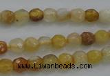 CTG226 15.5 inches 3mm faceted round tiny yellow botswana agate beads