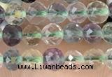 CTG2509 15.5 inches 4mm faceted round fluorite beads wholesale