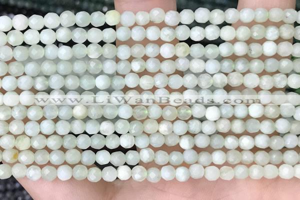 CTG2516 15.5 inches 4mm faceted round jade beads wholesale