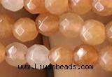 CTG2520 15.5 inches 4mm faceted round red aventurine beads