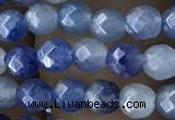 CTG2522 15.5 inches 4mm faceted round blue aventurine beads