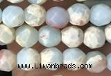 CTG3546 15.5 inches 4mm faceted round serpentine jasper beads