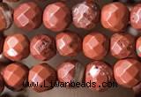 CTG3554 15.5 inches 4mm faceted round red jasper beads