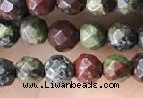 CTG3562 15.5 inches 4mm faceted round dragon blood jasper beads