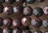 CTG3564 15.5 inches 4mm faceted round brecciated jasper beads