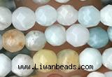 CTG3571 15.5 inches 4mm faceted round amazonite beads wholesale