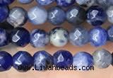 CTG3573 15.5 inches 4mm faceted round sodalite beads wholesale