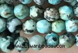 CTG3577 15.5 inches 4mm faceted round African turquoise beads