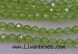 CTG500 15.5 inches 2mm faceted round tiny peridot gemstone beads