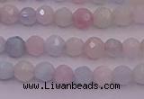 CTG505 15.5 inches 4mm faceted round tiny morganite beads