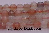 CTG508 15.5 inches 4mm faceted round tiny rainbow moonstone beads