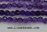 CTG553 15.5 inches 4mm faceted round tiny amethyst beads