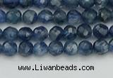 CTG557 15.5 inches 4mm faceted round tiny blue kyanite beads