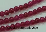 CTG57 15.5 inches 2mm round tiny dyed white jade beads wholesale