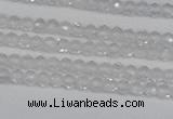 CTG600 15.5 inches 2mm faceted round white crystal beads