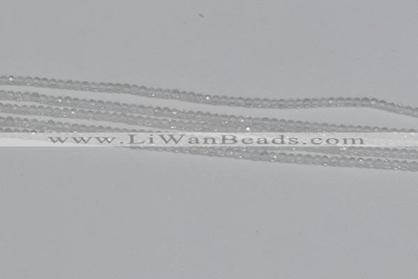 CTG600 15.5 inches 2mm faceted round white crystal beads