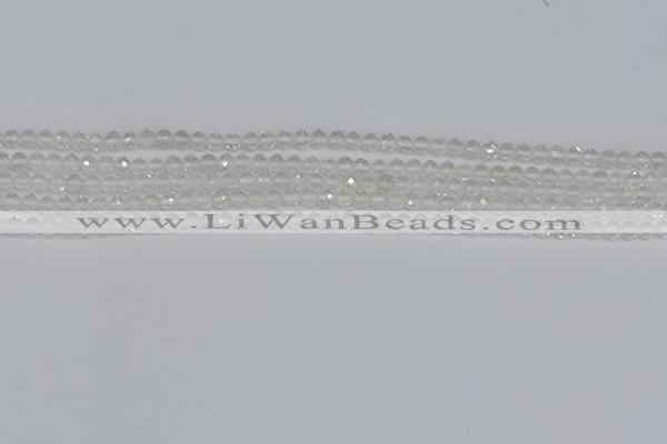 CTG601 15.5 inches 3mm faceted round white crystal beads