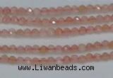 CTG606 15.5 inches 2mm faceted round peach moonstone beads