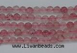 CTG625 15.5 inches 2mm faceted round strawberry quartz beads