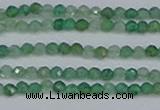 CTG628 15.5 inches 3mm faceted round green strawberry quartz beads