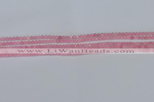 CTG635 15.5 inches 2mm faceted round Madagascar rose quartz beads