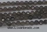 CTG639 15.5 inches 2mm faceted round smoky black obsidian beads