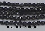 CTG642 15.5 inches 3mm faceted round golden black obsidian beads